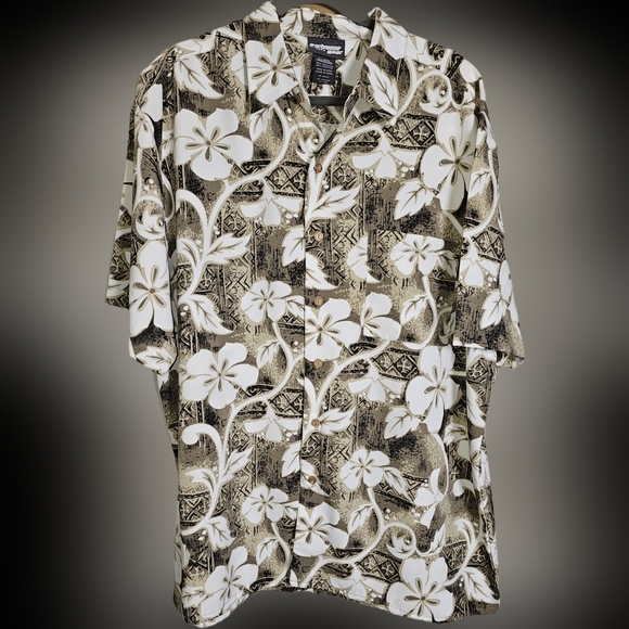 Men's Hawaiian Extreme Gear Short Sleeve Button Up Neutral Color Shirt Size XL - Picture 3 of 13
